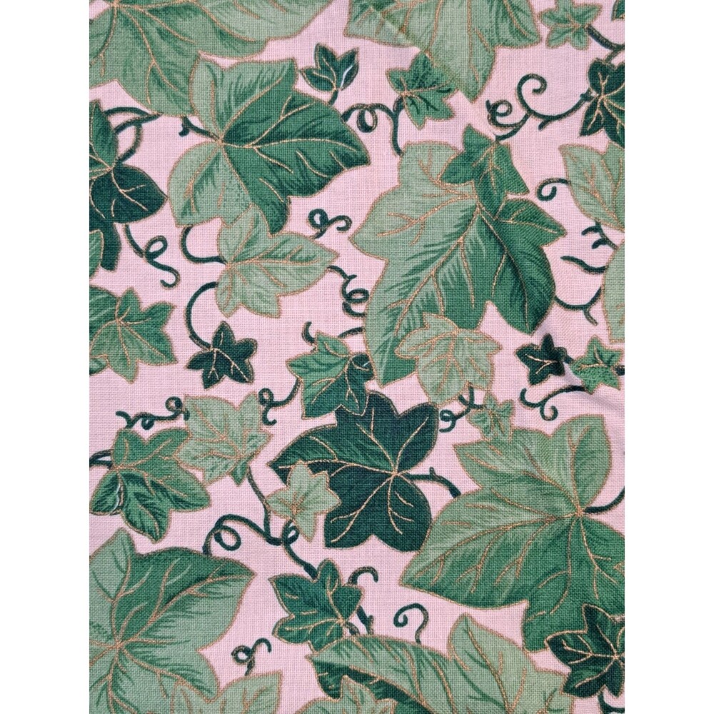 Vintage VIP Cranston Print Works Green Ivy Cotton Fabric 1 Yard (36" x 43")